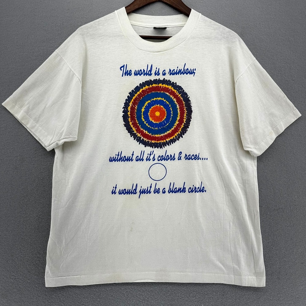 90s Single Stitch Equality Shirt White East Side Pride Double Sided XL VTG USA